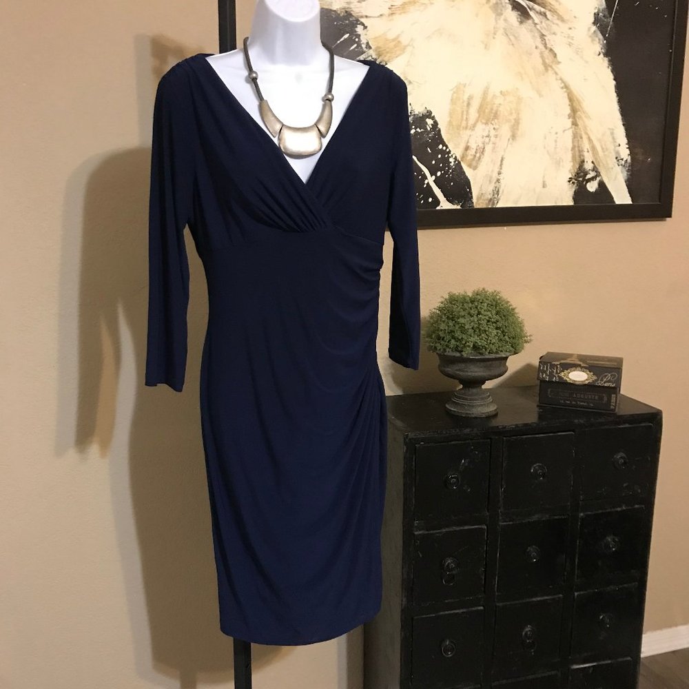 LAUREN PRL Navy Blue Wrap Around Dress